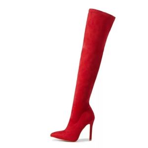 RED KNEE HIGH BOOTS SIZE 41 BRAND (KELOLA DS)